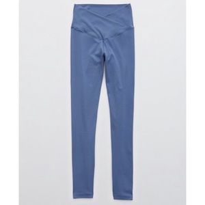 Aerie periwinkle blue crossover hi-rise real me 7/8 length leggings size small